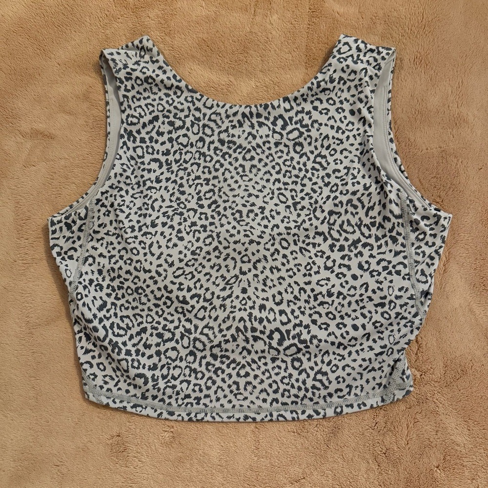 Women's Gray Leopard Print Tank Top